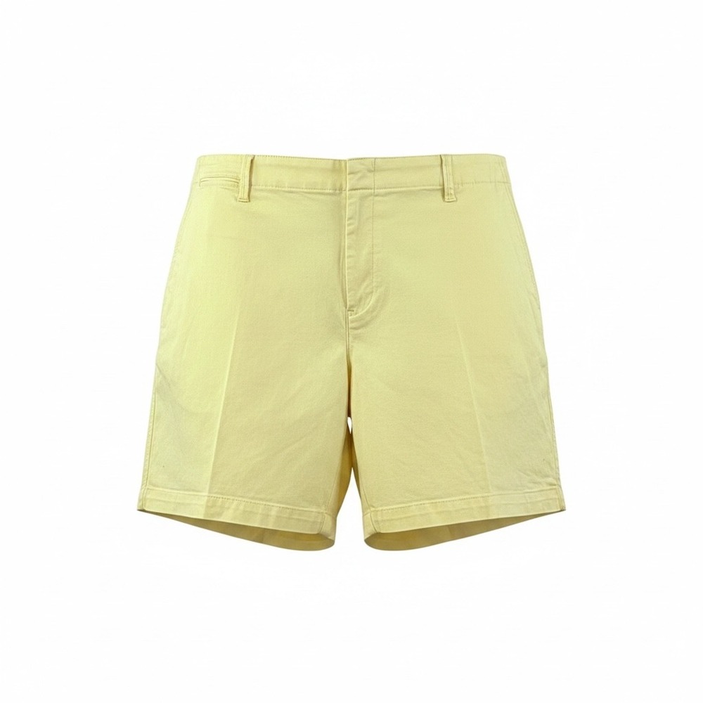 Lands' End Womens Plus Size 20W Butter Yellow Chino Shorts‎ Cotton Blend Casual